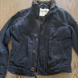 Abercrombie & Fitch navy Jacket with Brown Lining